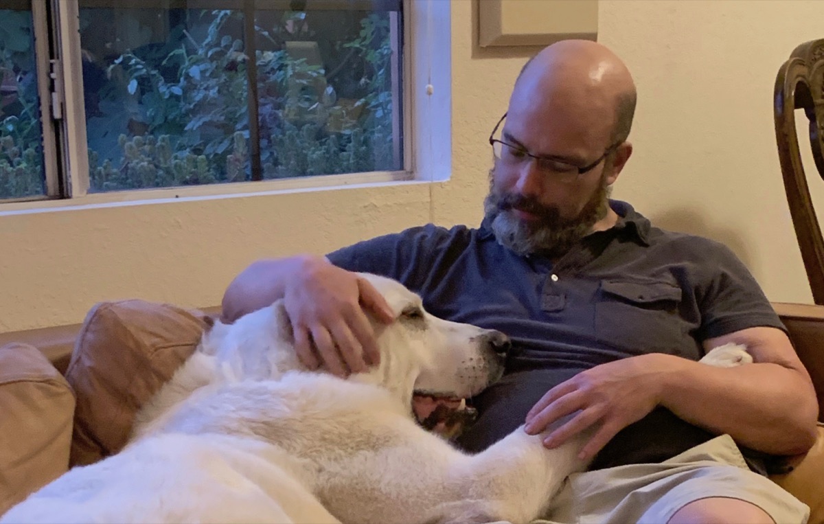 Erik Lickerman with his dog